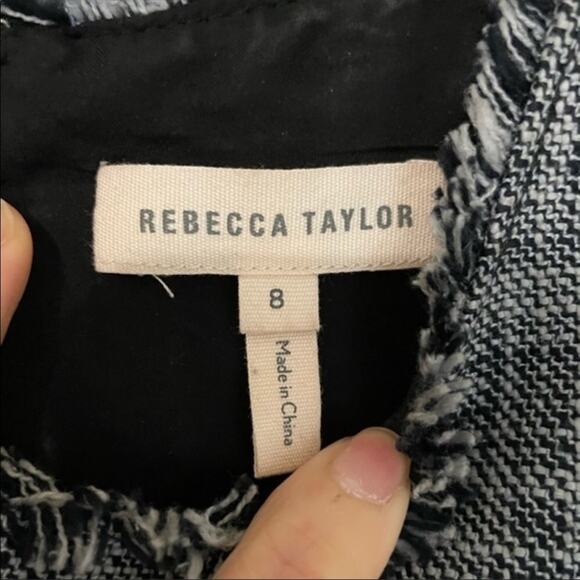 Rebecca Taylor Sleeveless Fit and Flare Grey Dress, raw hems - Picture 3 of 6